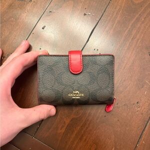 Coach Brown and Red Women's Wallet PROJECT